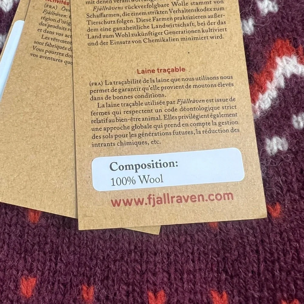 NWT Fjallraven Women's S Ovik Knit Sweater Dark Garnet 100% Wool Nordic 89941